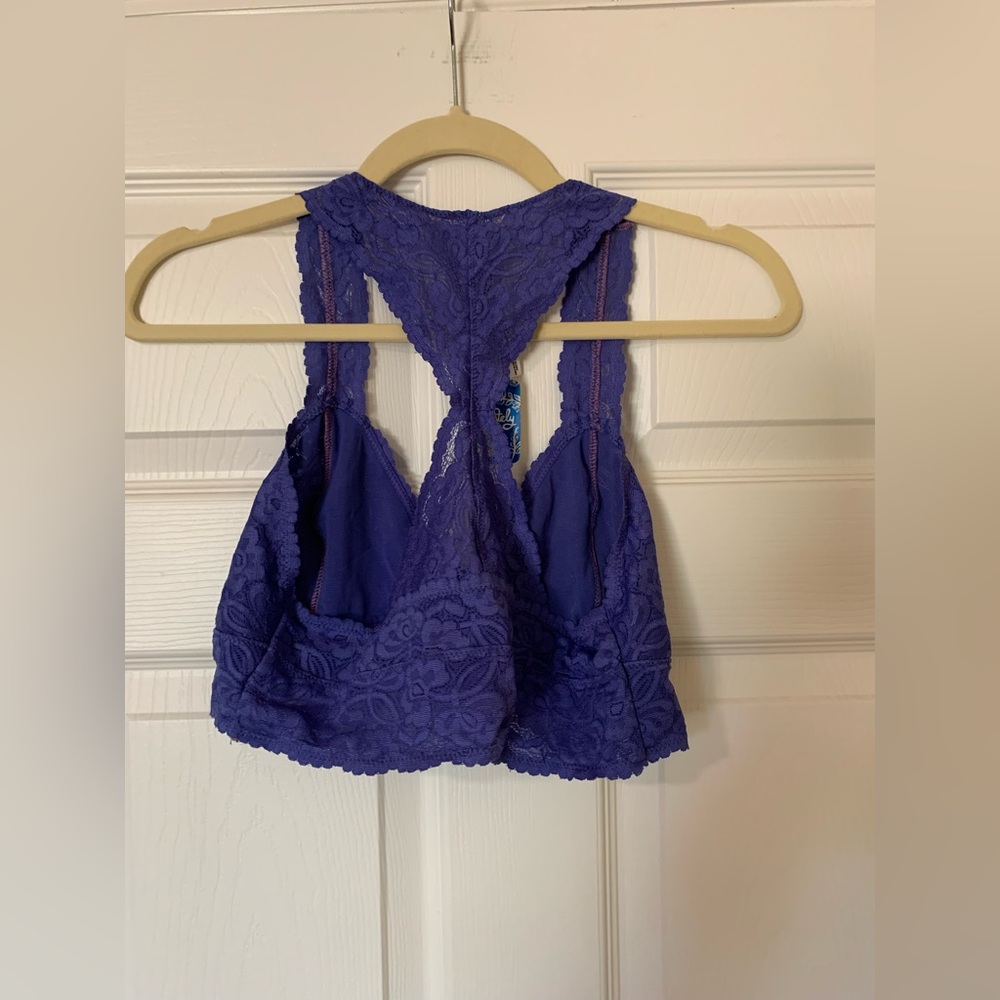 NWT FREE PEOPLE GALLOON RACERBACK‎ BRALETTE, SLATE Boho Romantic Feminine - Picture 8 of 8